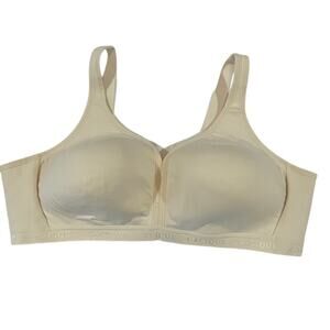 Cacique-Wireless Full Coverage Beige Bra Lightly Lined
